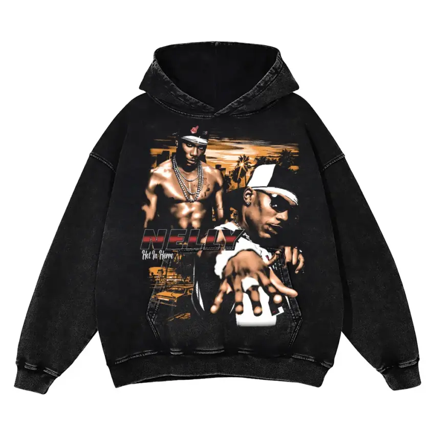 All Eyez On Me Aicd Wash Oversized Hoodie