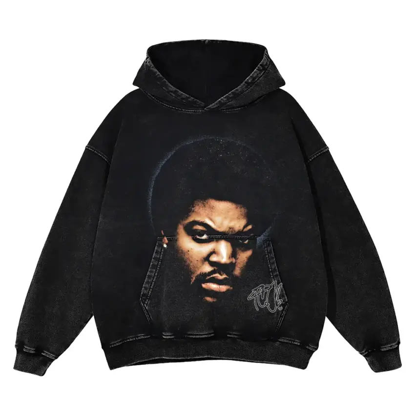 Amerikkkas Most Wanted Aicd Wash Oversized Hoodie