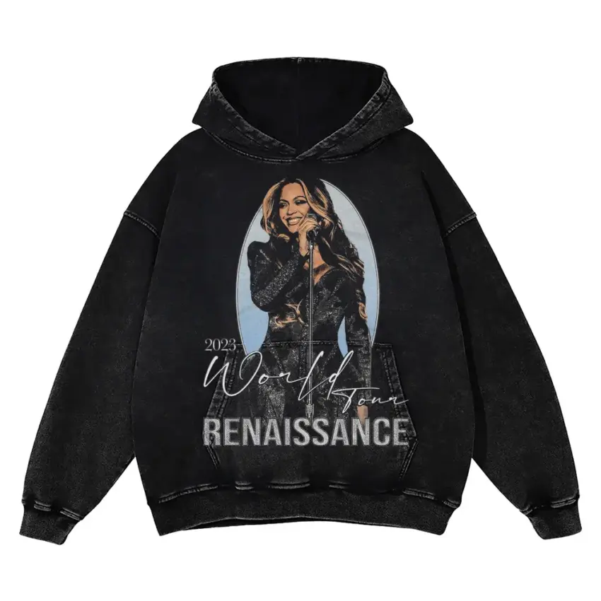 Beyonce Renaissance World Tour Aicd Wash Oversized Hoodie