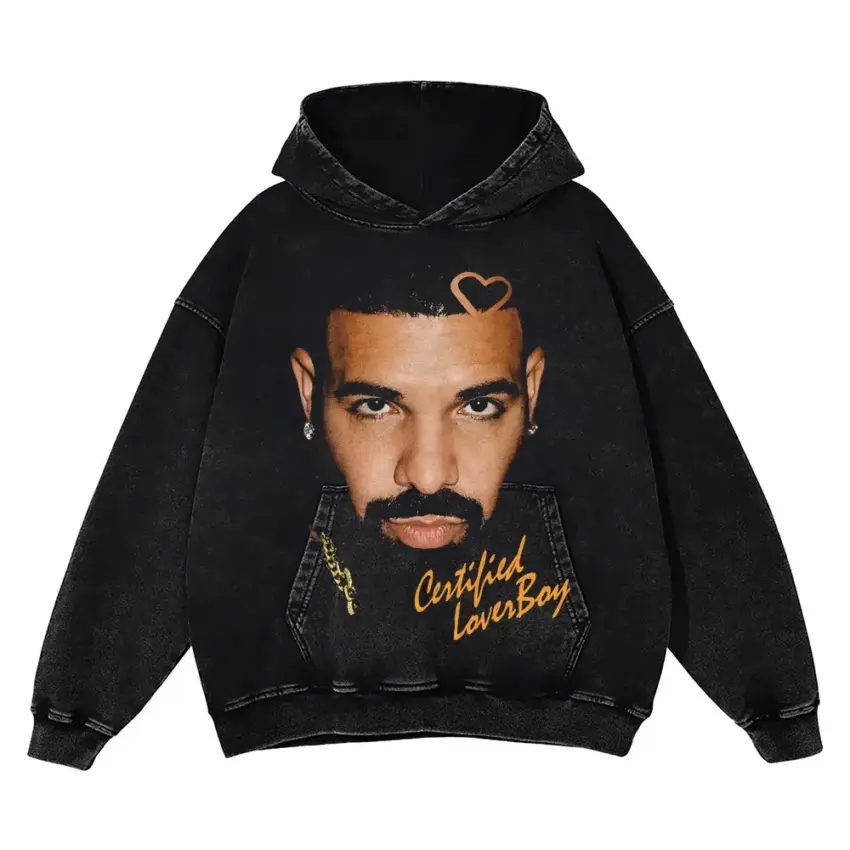 Certified Lover Boy2 Aicd Wash Oversized Hoodie