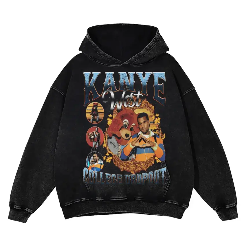 College Dropout Vibrance Aicd Wash Oversized Hoodie