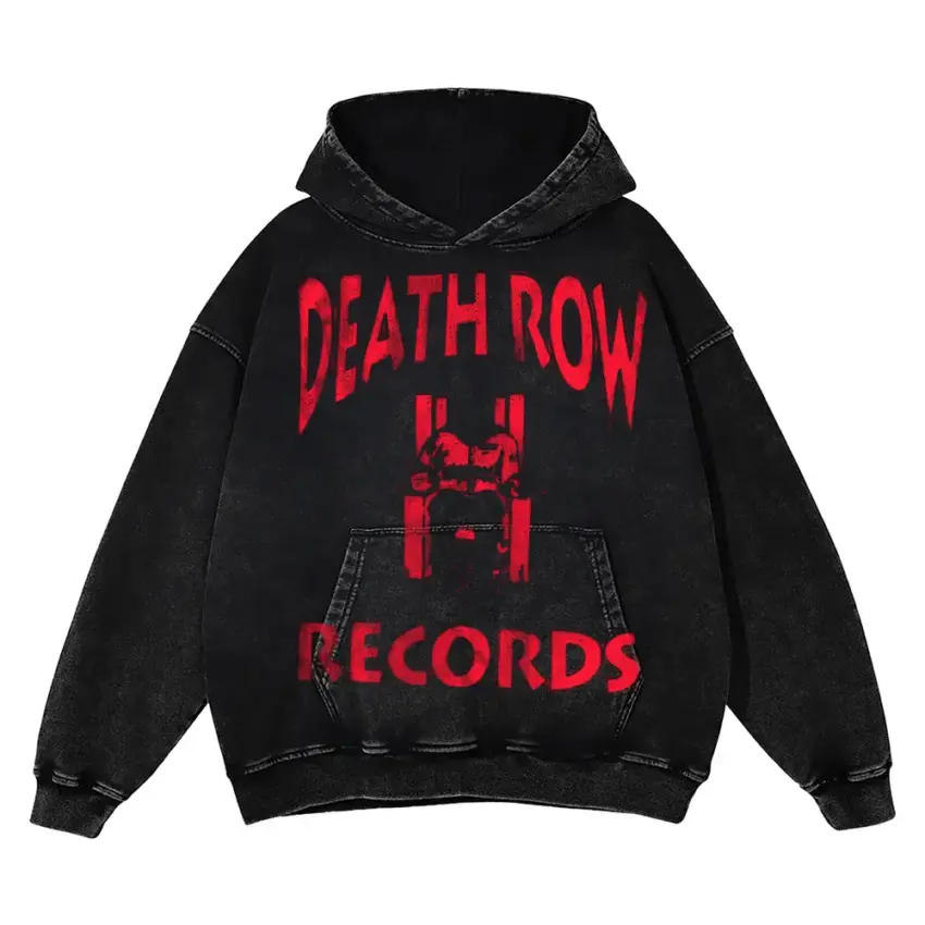 Death Row Records Icon Aicd Wash Oversized Hoodie