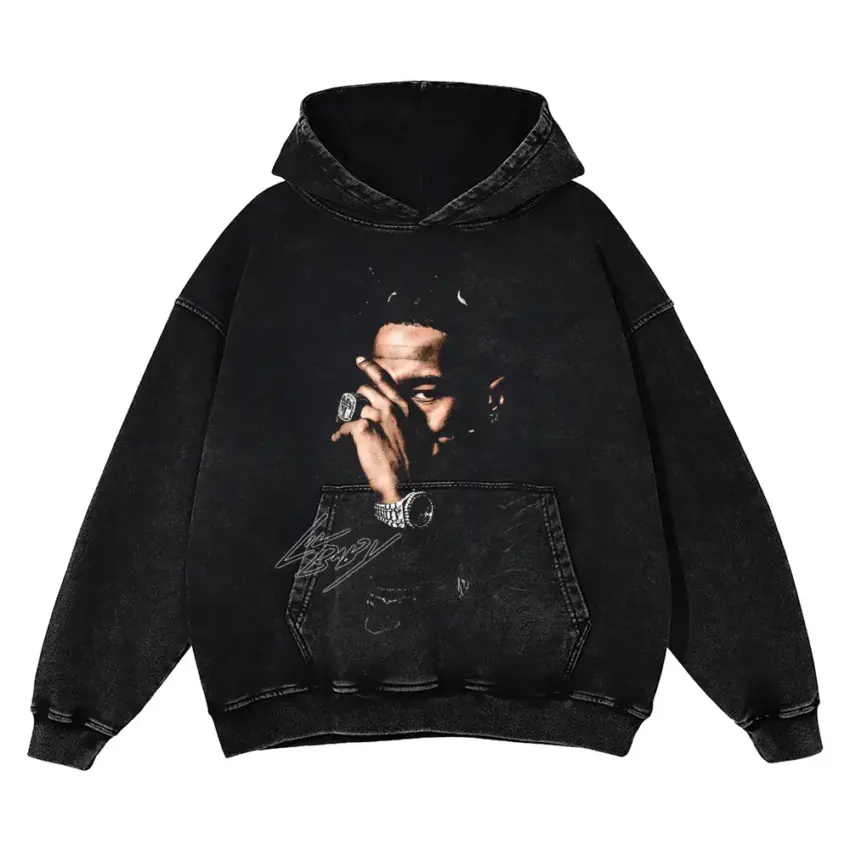 Die Lit Signature Aicd Wash Oversized Hoodie