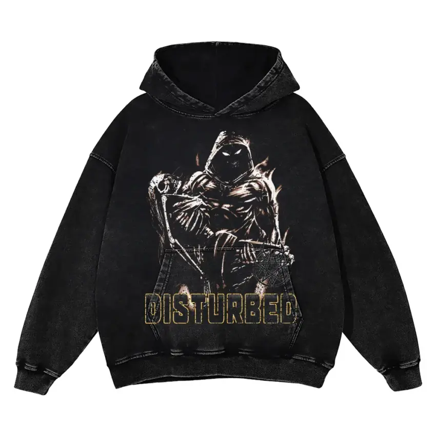 Disturbed The Guy Aicd Wash Oversized Hoodie