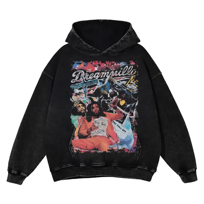 Dreamville Revenge Of The Dreamers Aicd Wash Oversized Hoodie