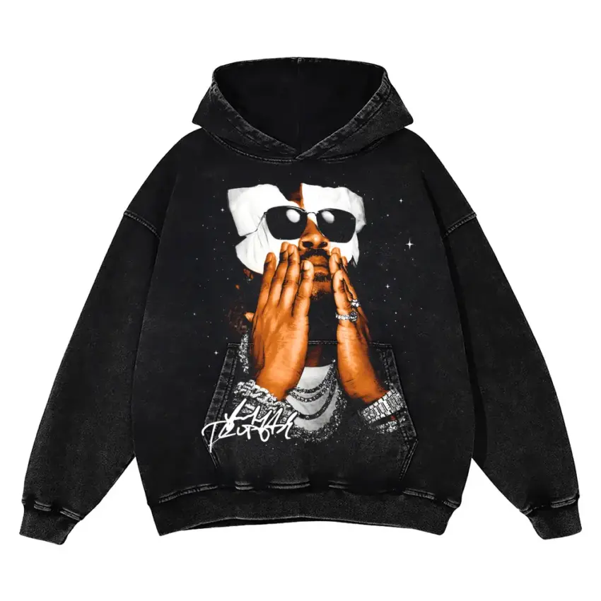 Drip Or Drown Aicd Wash Oversized Hoodie