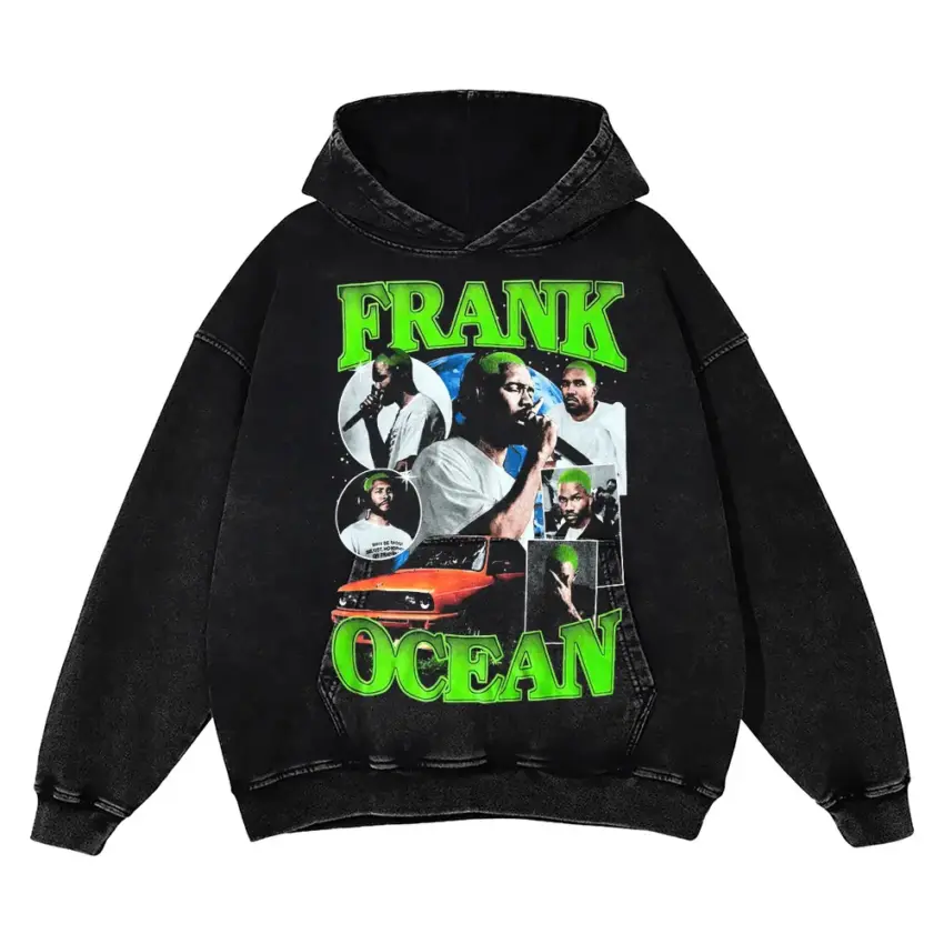 Frank Ocean Blonde Nostalgia Aicd Wash Oversized Hoodie