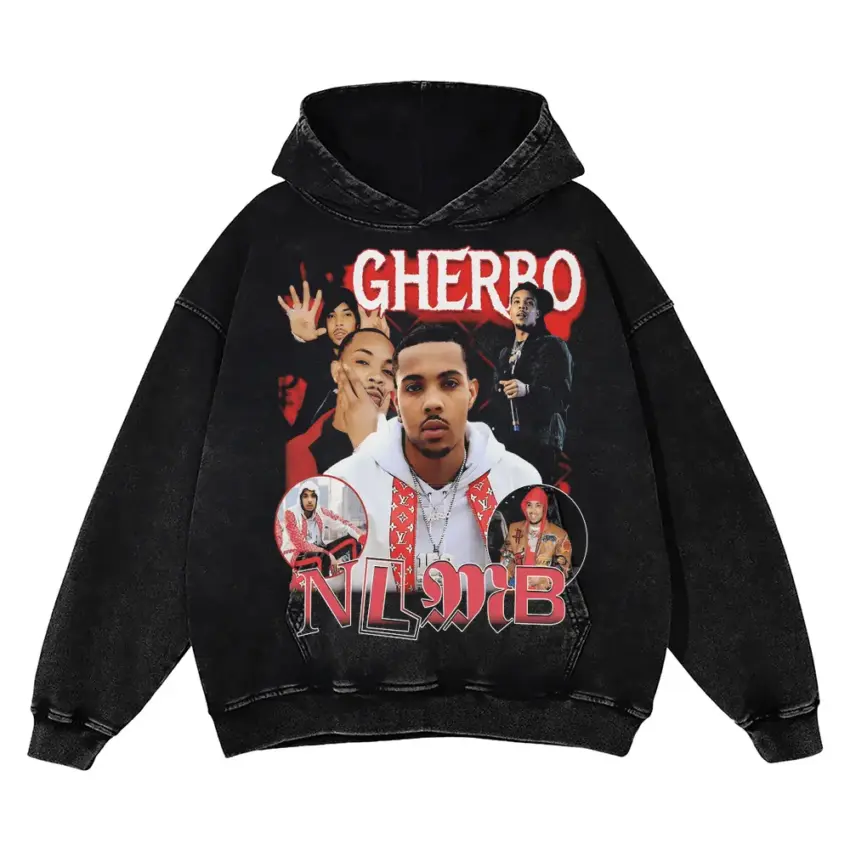 G Herbo NLMB Aicd Wash Oversized Hoodie