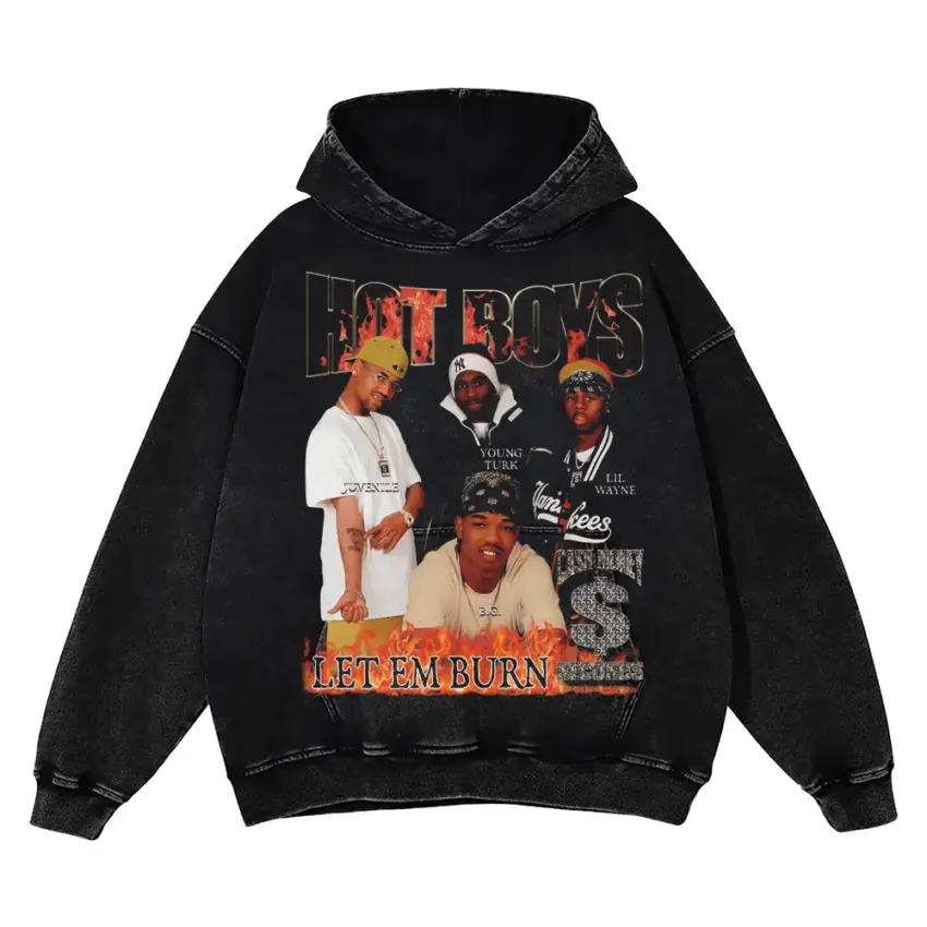 Hot Boys Get It How U Live Aicd Wash Oversized Hoodie
