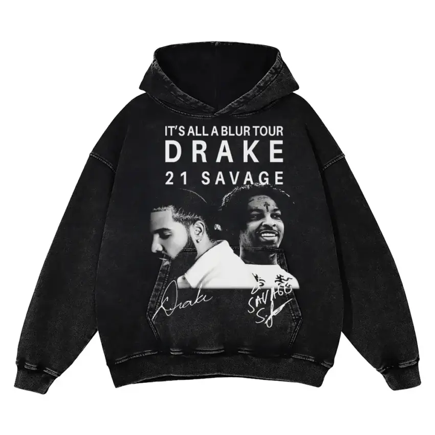 Its All A Blur Tour Aicd Wash Oversized Hoodie