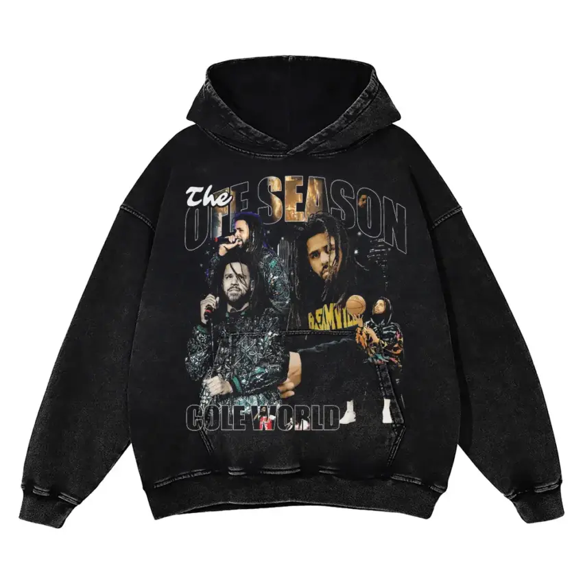 J Cole The Off Season 2 Aicd Wash Oversized Hoodie