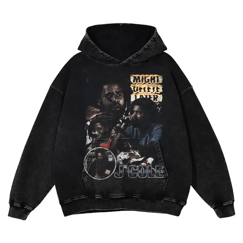 J Cole Might Delete Later Aicd Wash Oversized Hoodie