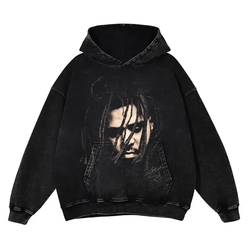 J Cole KOD Aicd Wash Oversized Hoodie
