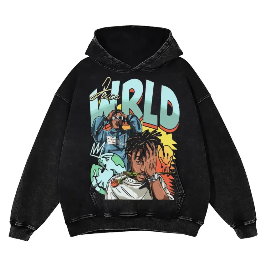 Juice WRLD Goodbye And Good Riddance Aicd Wash Oversized Hoodie