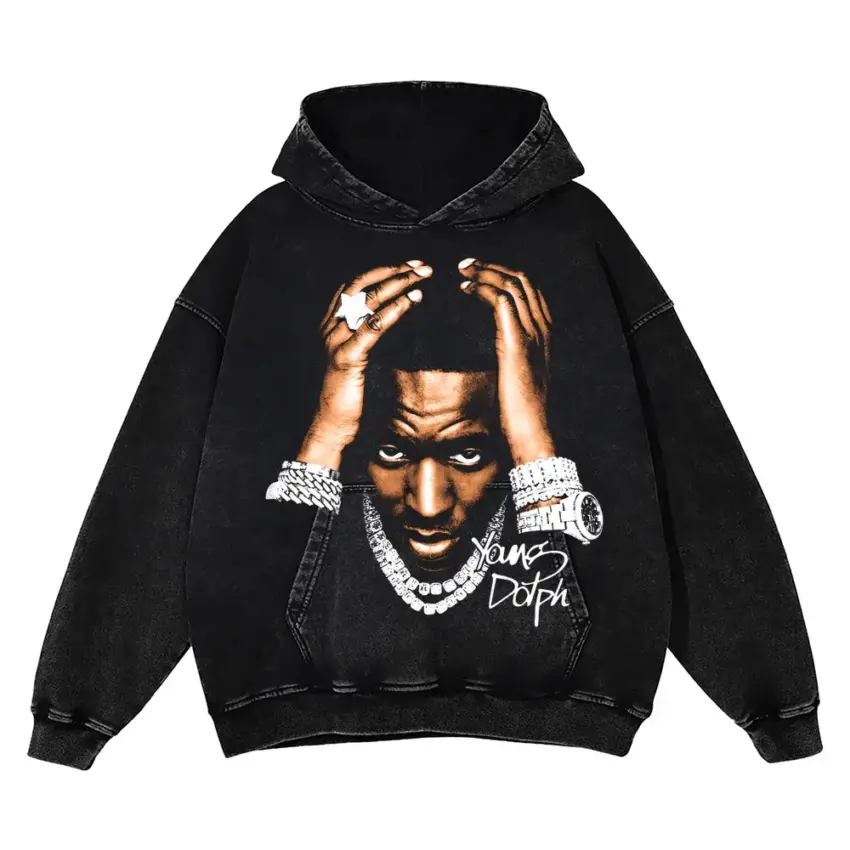 King Of Memphis Aicd Wash Oversized Hoodie