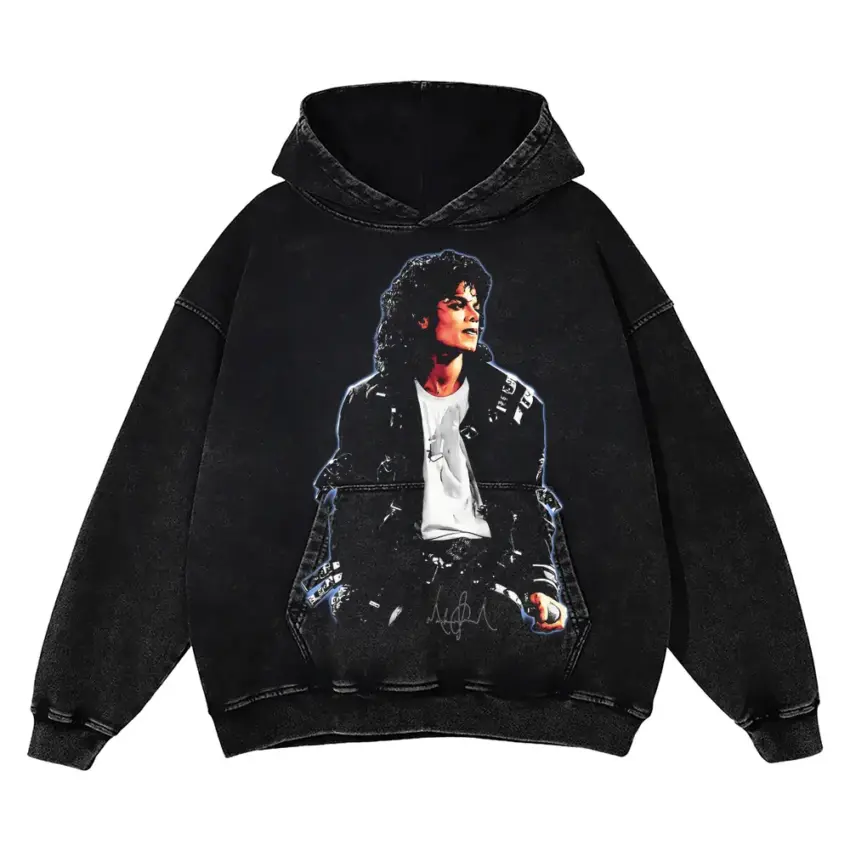 King Of Pop Aicd Wash Oversized Hoodie