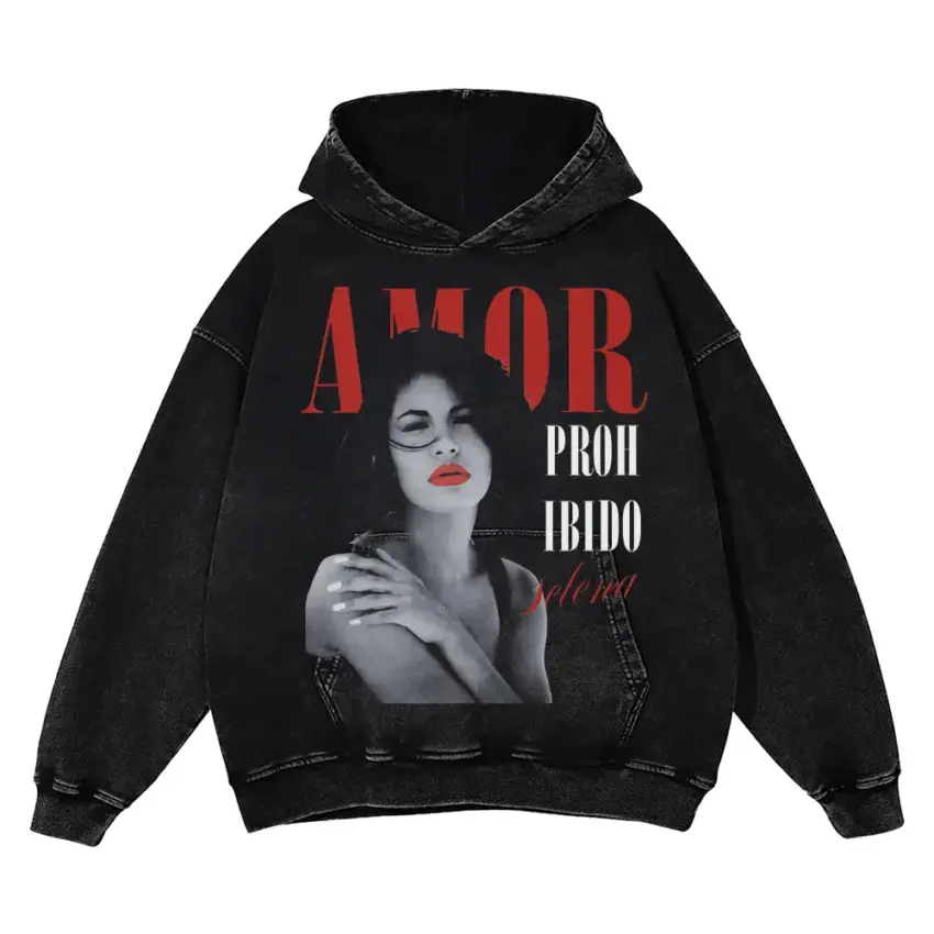 Lana Del Rey Red Rose Aicd Wash Oversized Hoodie