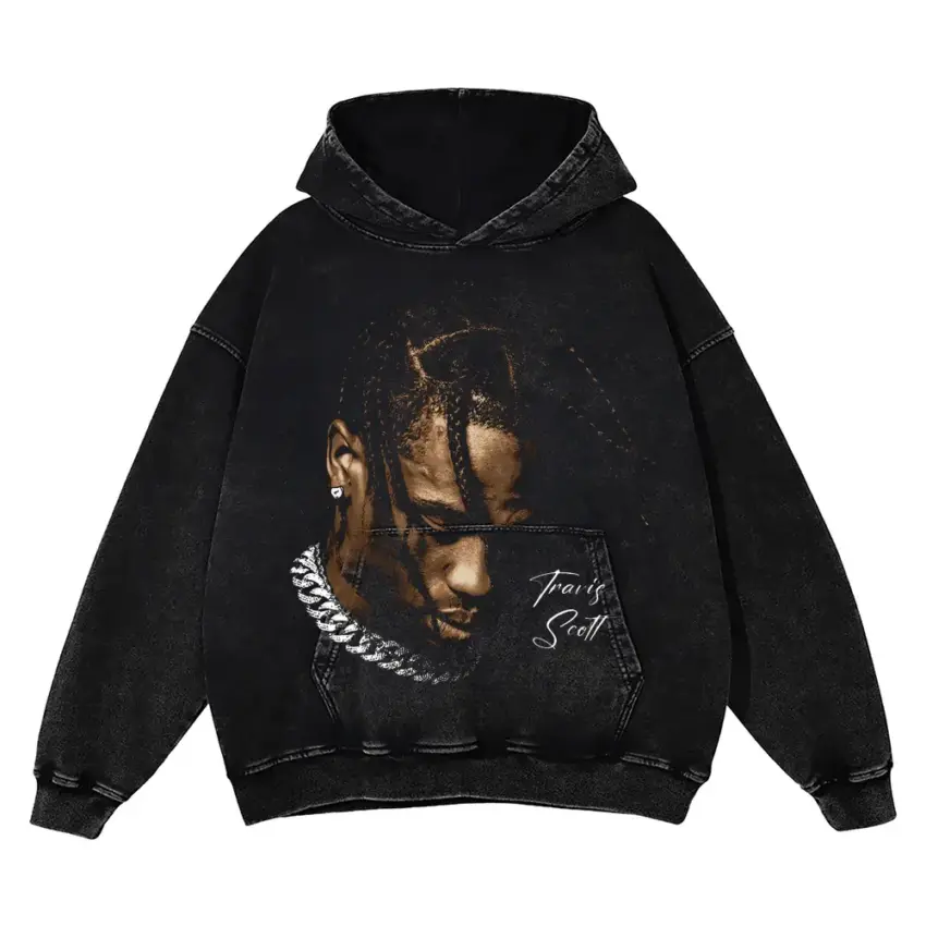 La Flame Aicd Wash Oversized Hoodie
