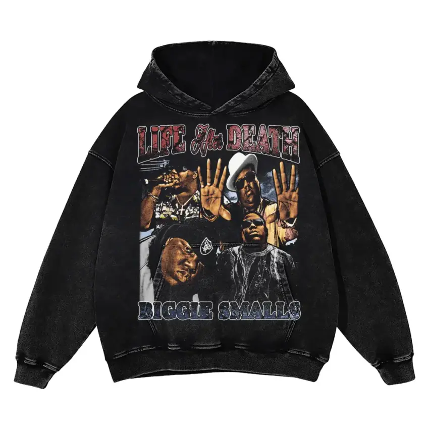 Life After Death Legacy Aicd Wash Oversized Hoodie