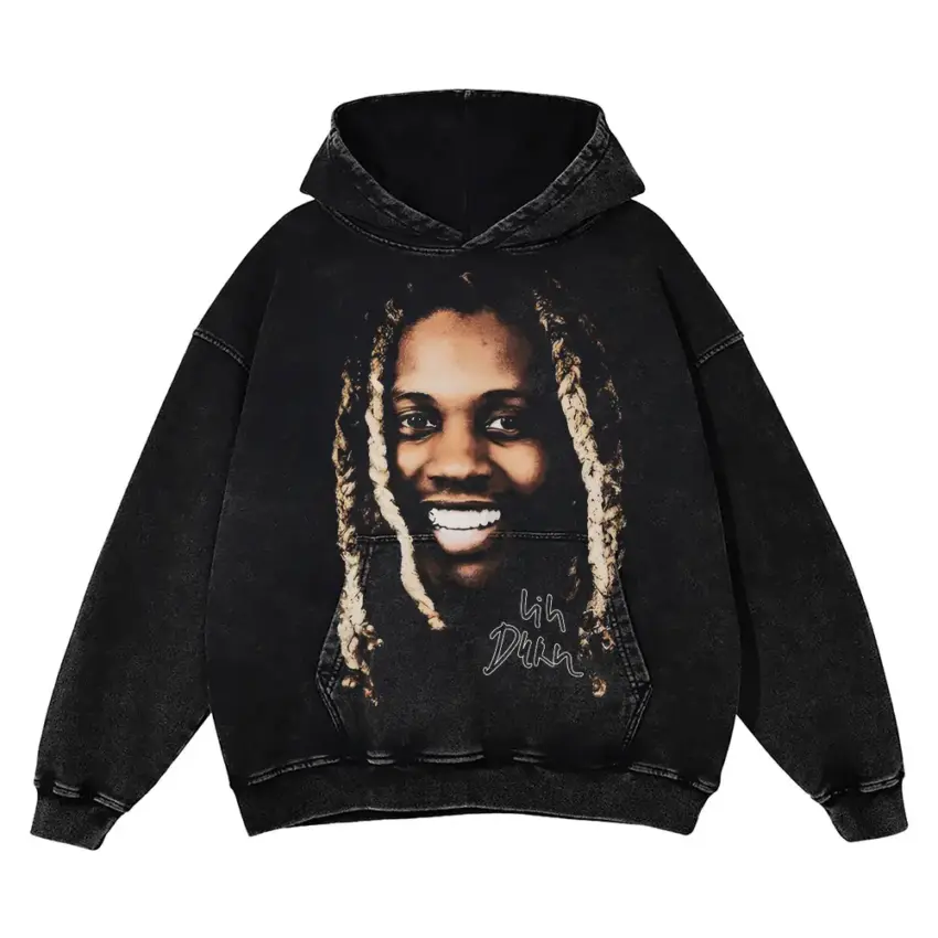 Lil Durk The Voice Of The Streets Aicd Wash Oversized Hoodie