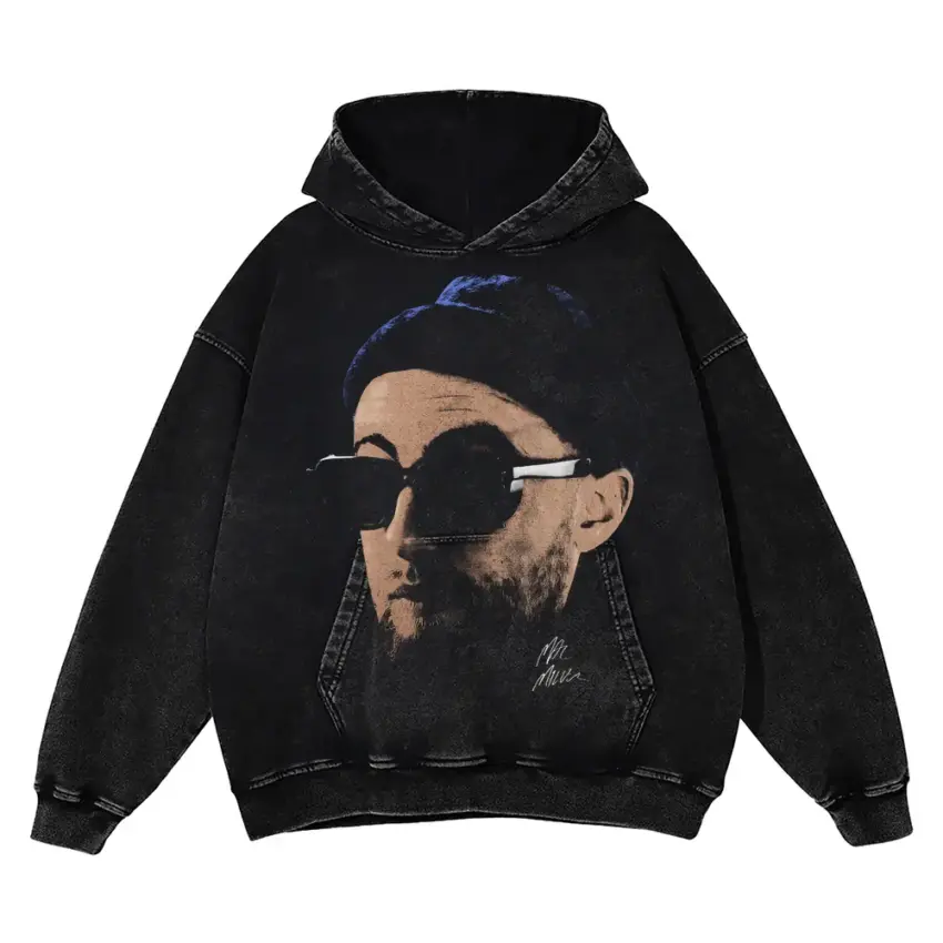 Mac Miller Self Care Aicd Wash Oversized Hoodie