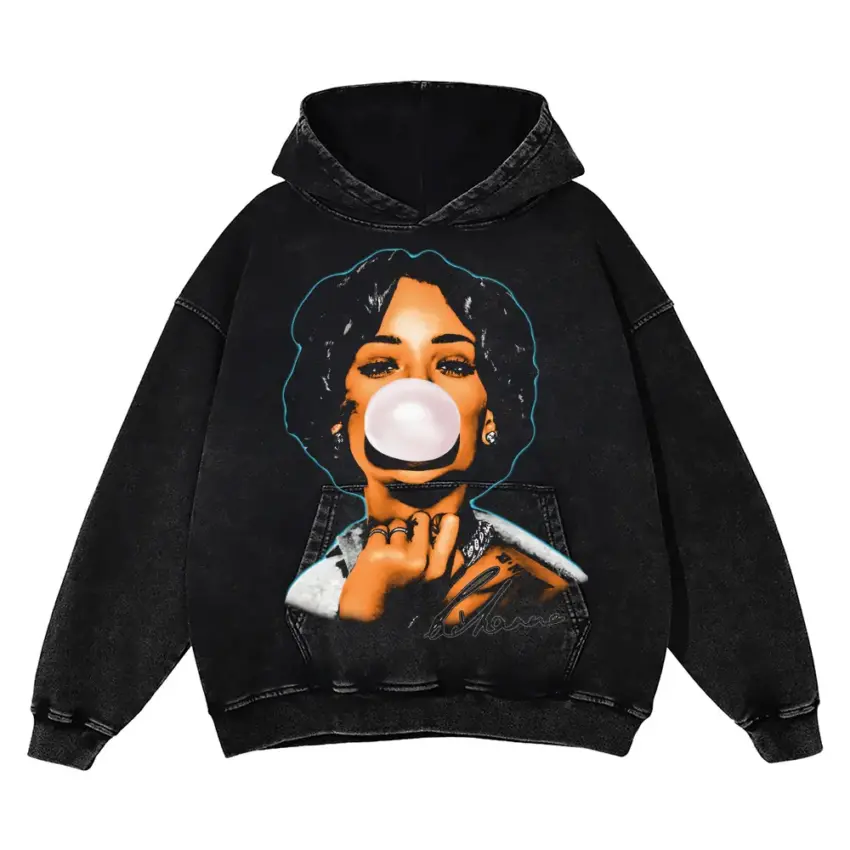 Munch Feeling U Aicd Wash Oversized Hoodie