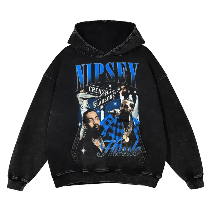 Nipsey Hussle Crenshaw State Of Mind Aicd Wash Oversized Hoodie