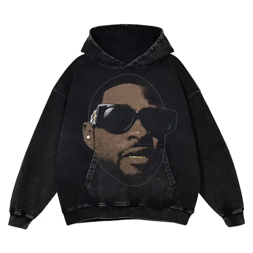 Pharrell In Shades Aicd Wash Oversized Hoodie