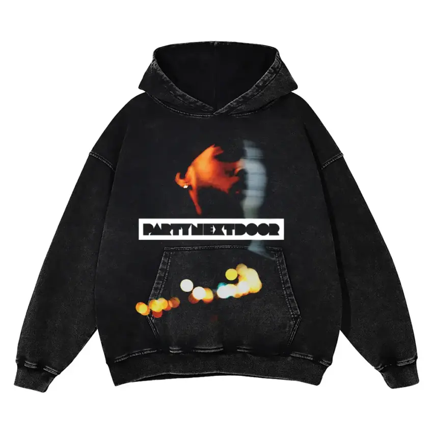 Party At 8 Aicd Wash Oversized Hoodie