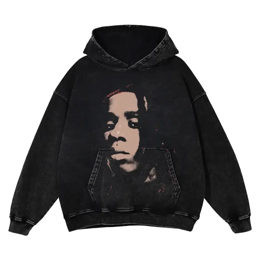 Playboi Carti Die Lit Portrait Aicd Wash Oversized Hoodie