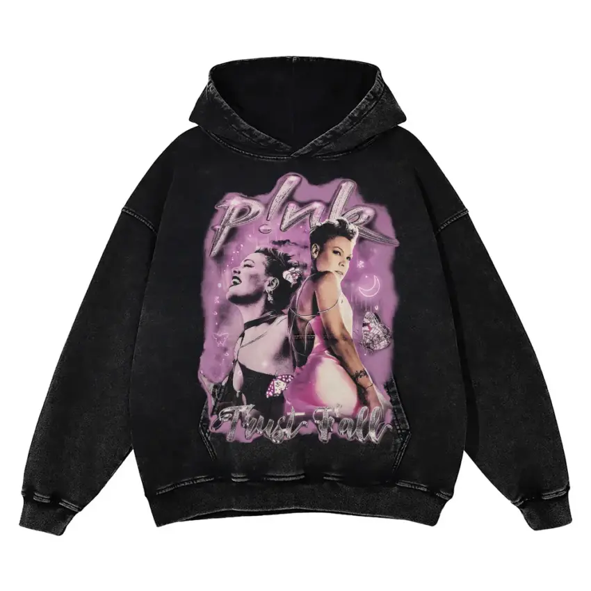 Playboi Carti Whole Lotta Red Aicd Wash Oversized Hoodie