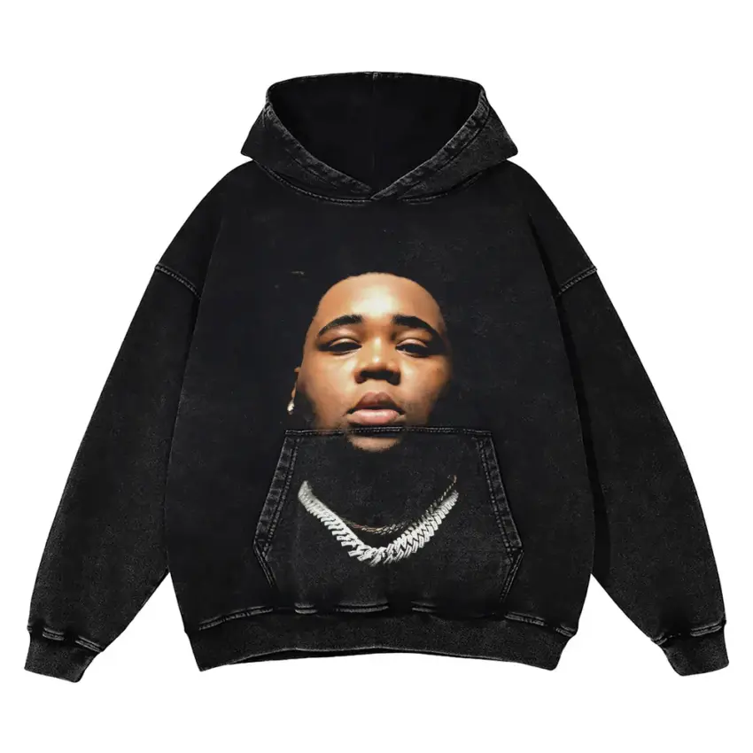 Rod Wave Ghetto Gospel Aicd Wash Oversized Hoodie