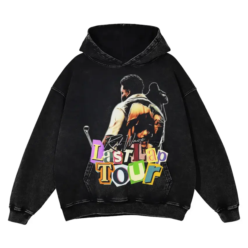 Rod Wave Last Lap Tour Aicd Wash Oversized Hoodie