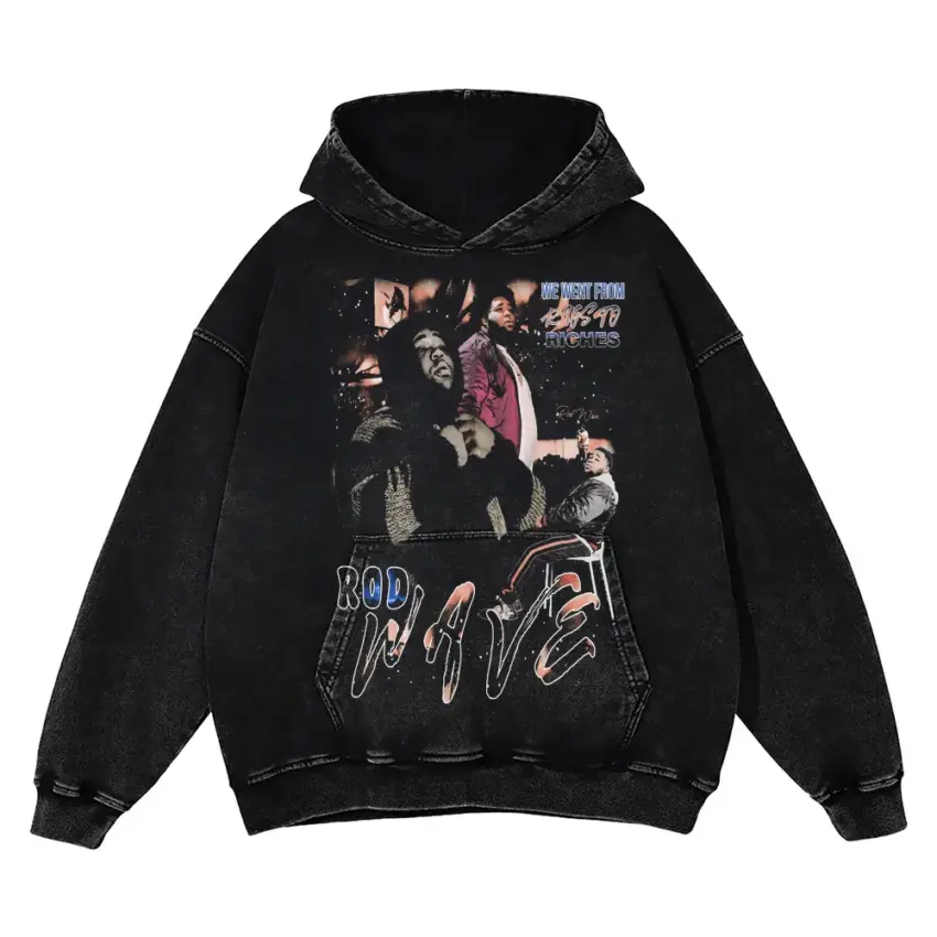 Rod Wave Pray 4 Love Aicd Wash Oversized Hoodie
