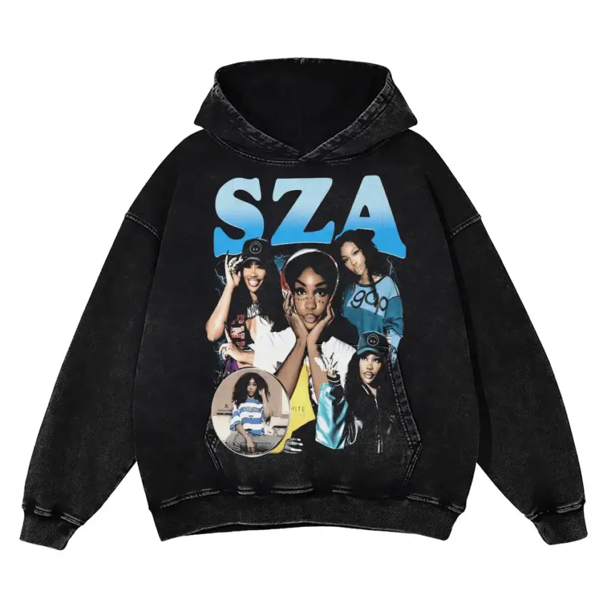 SZA Ctrl Era Tribute Aicd Wash Oversized Hoodie