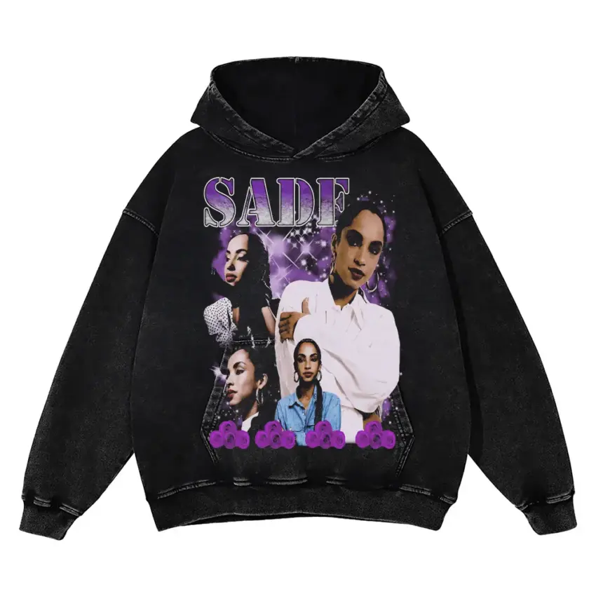 Sade Lovers Rock Tribute Aicd Wash Oversized Hoodie