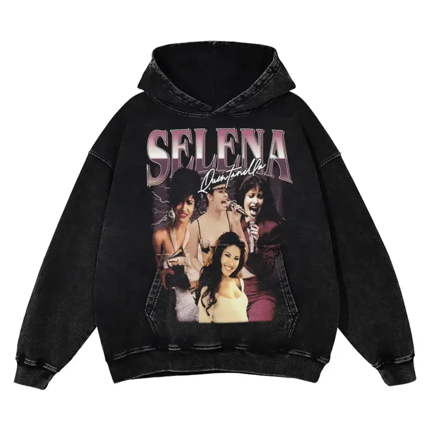 Selena Amor Prohibido Aicd Wash Oversized Hoodie
