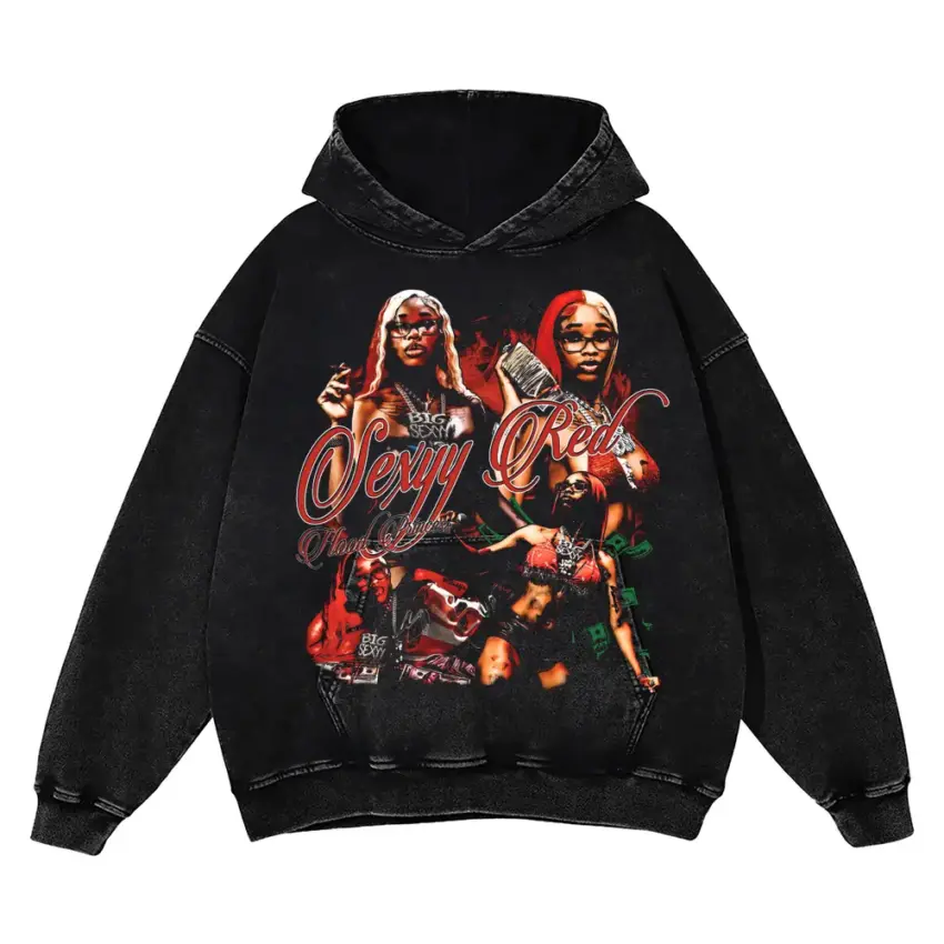 Skeeyee Squad Aicd Wash Oversized Hoodie