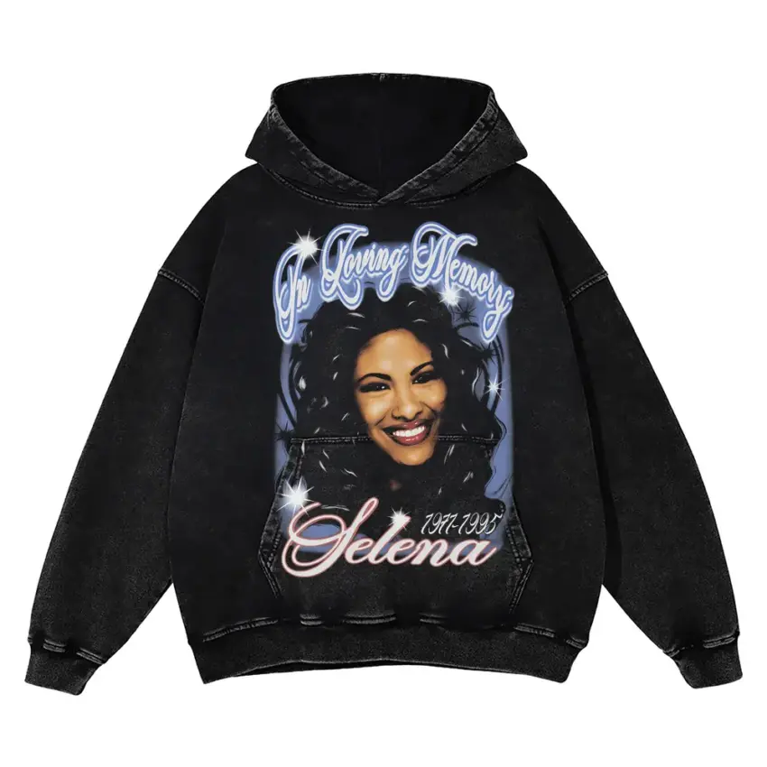 Selena The Last Concert Aicd Wash Oversized Hoodie
