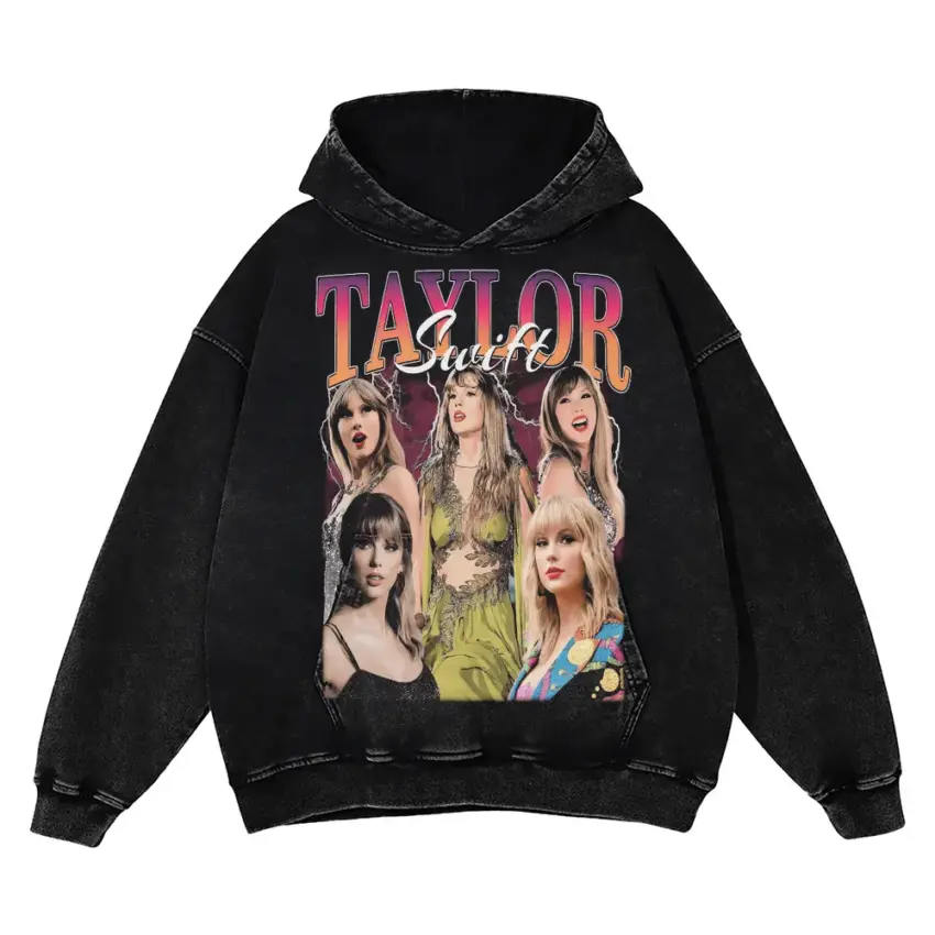 Taylor Swift Era Chronicles Aicd Wash Oversized Hoodie