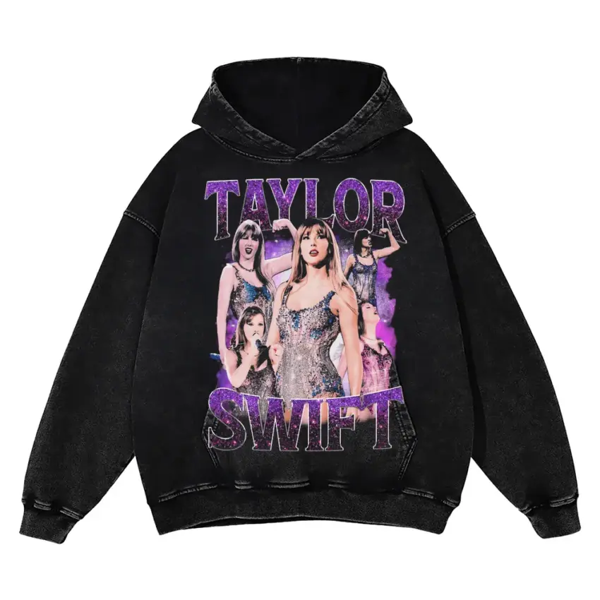Taylor Swift Midnights Era Aicd Wash Oversized Hoodie