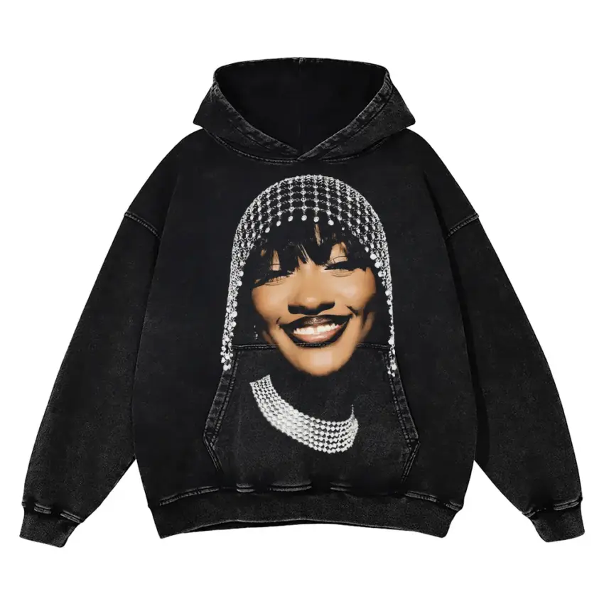 Teezo Touchdown Nails Portrait Aicd Wash Oversized Hoodie