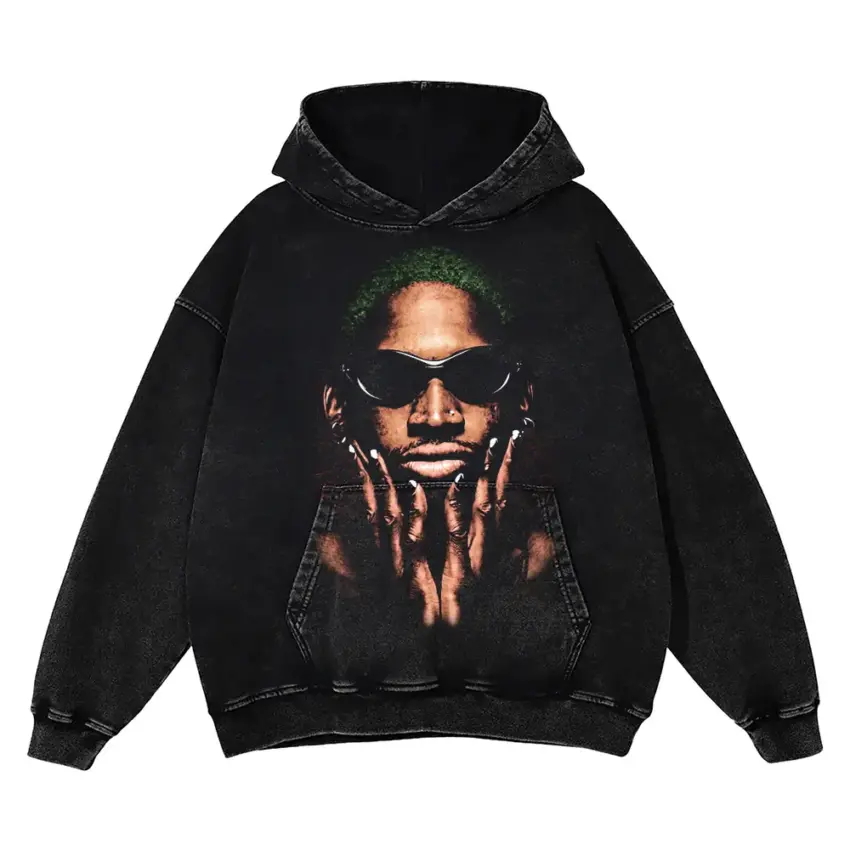 The Worm Aicd Wash Oversized Hoodie