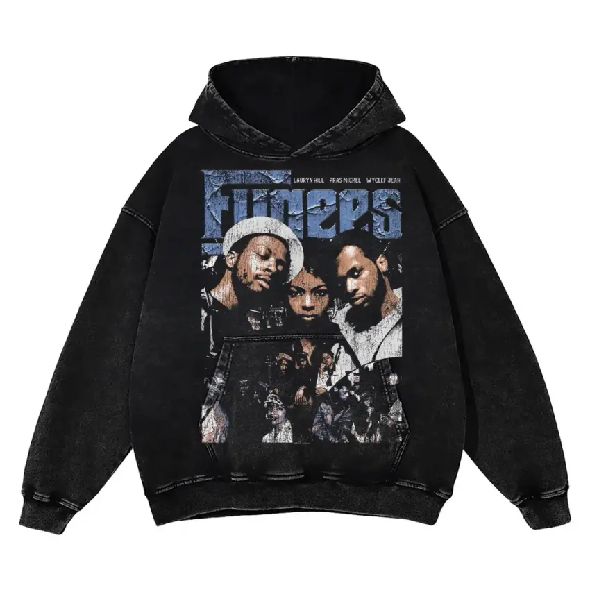 Three 6 Mafia Trio Aicd Wash Oversized Hoodie