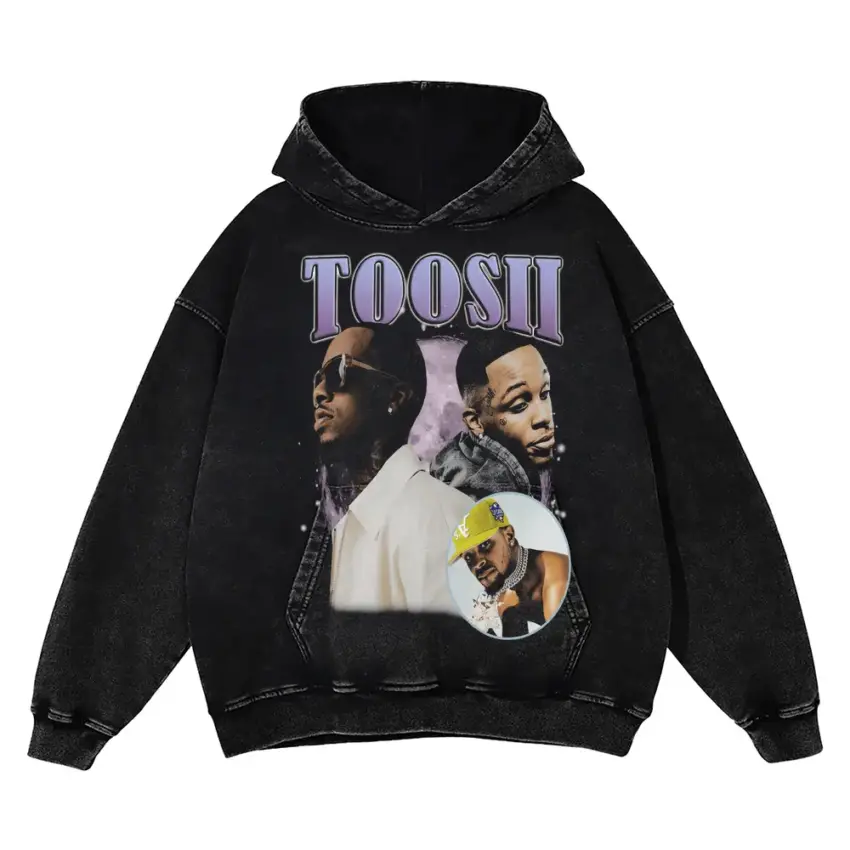 Toosii Favorite Song Aicd Wash Oversized Hoodie