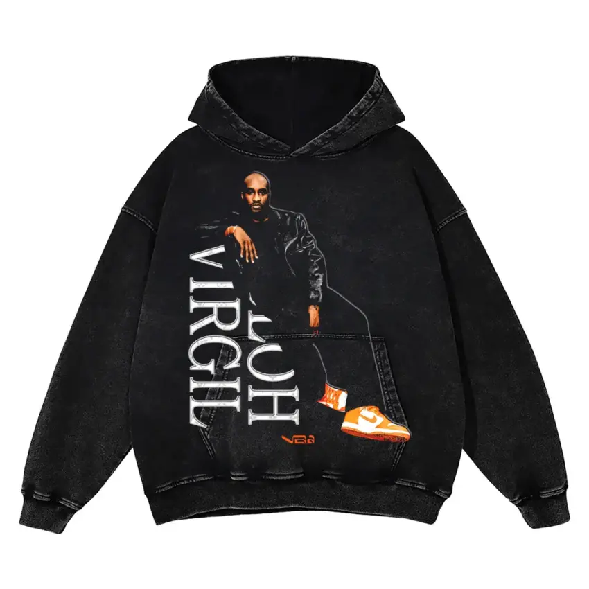 Virgil Was Here Aicd Wash Oversized Hoodie