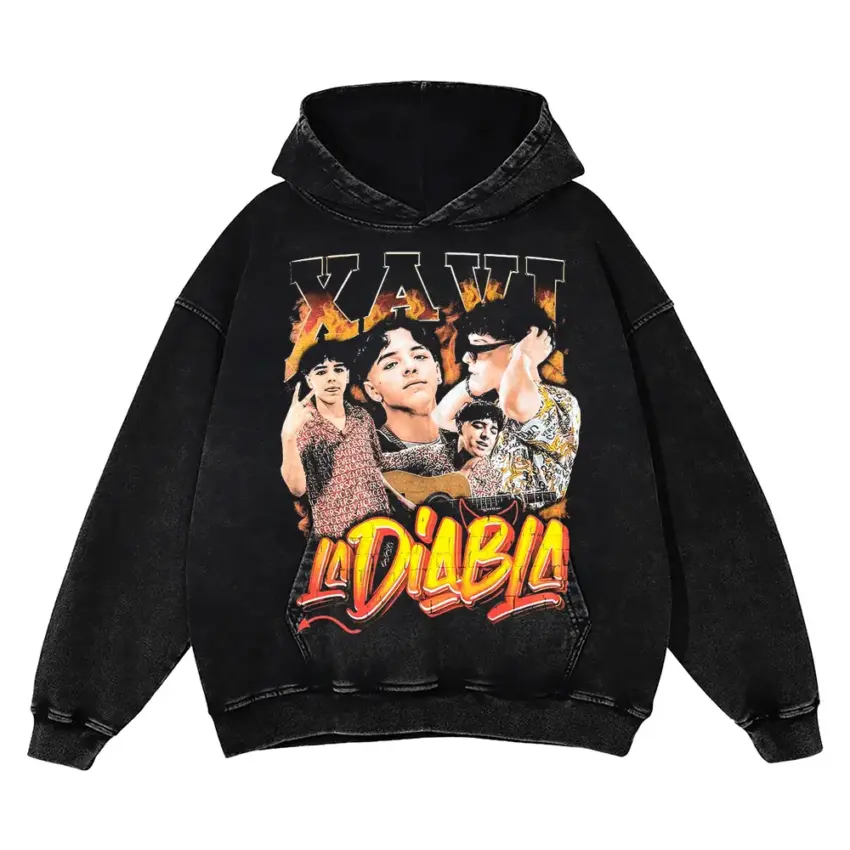 Xavi La Diabla Aicd Wash Oversized Hoodie