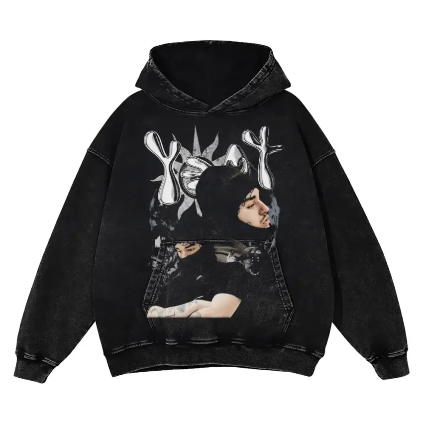 Yeat 2 Alive Tribute Aicd Wash Oversized Hoodie