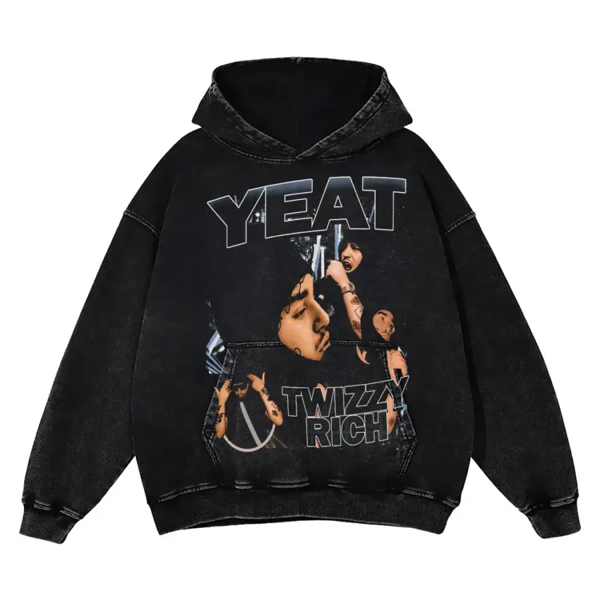 Yeat Twizzy Rich Aicd Wash Oversized Hoodie