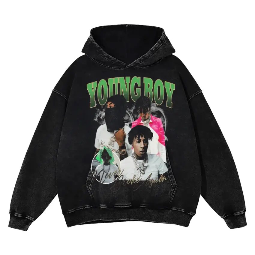 Youngboy Slime Aesthetic Aicd Wash Oversized Hoodie